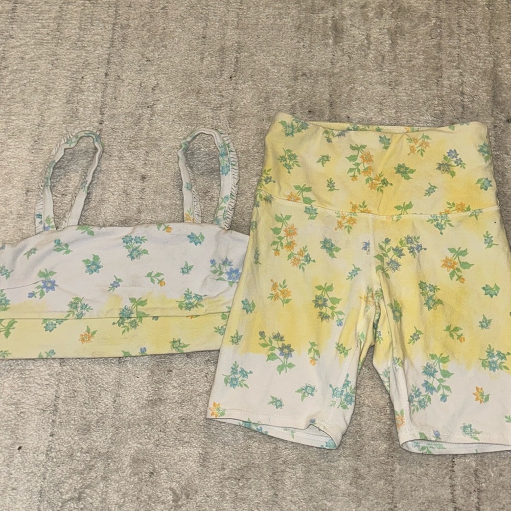 Sincerely Jules x bandier floral workout set XS